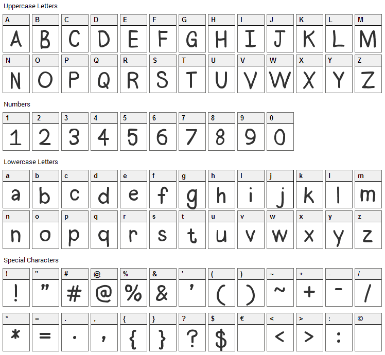 Halogen Font Character Map