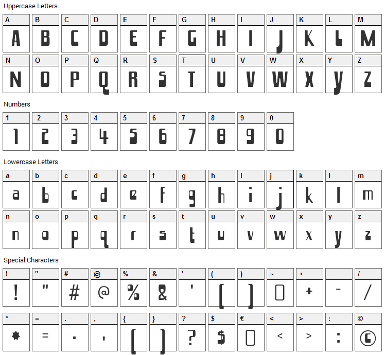 Hamma Mamma Jamma Font Character Map