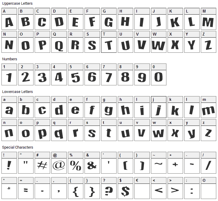 Happy Happy Joy Joy Font Character Map