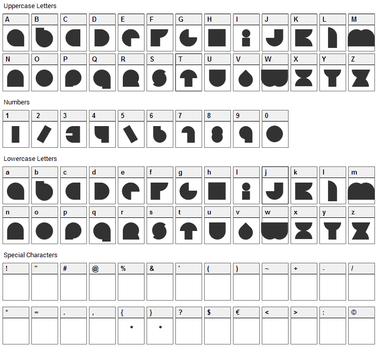 Happy Lovers Town Font Character Map