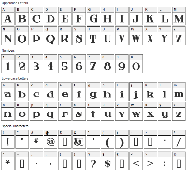 Hardly Worthit Font Character Map