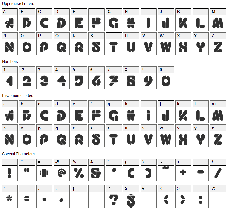 Haricot Font Character Map