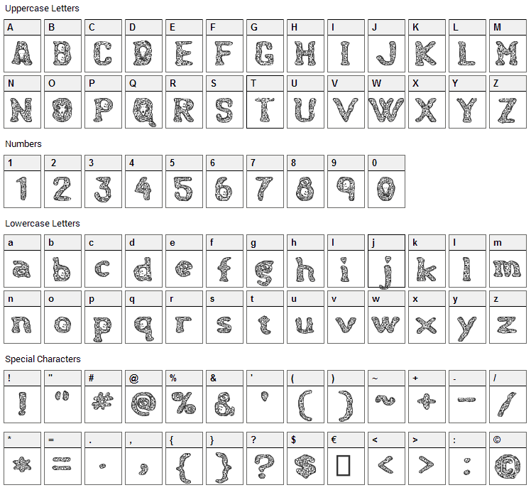 Haunting Spirits Font Character Map