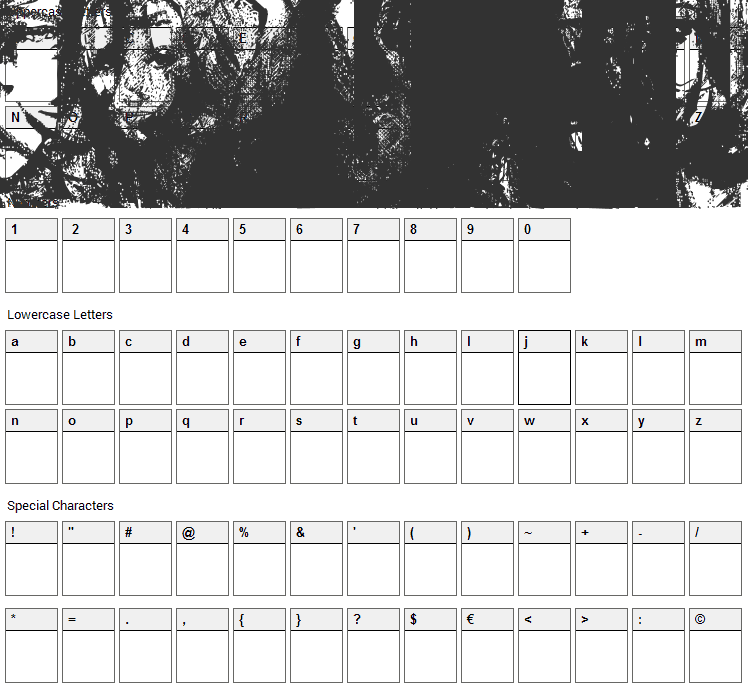 Hayden Panettiere Bats Font Character Map