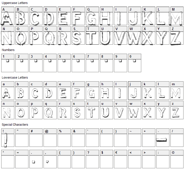 Hello Lori Font Character Map