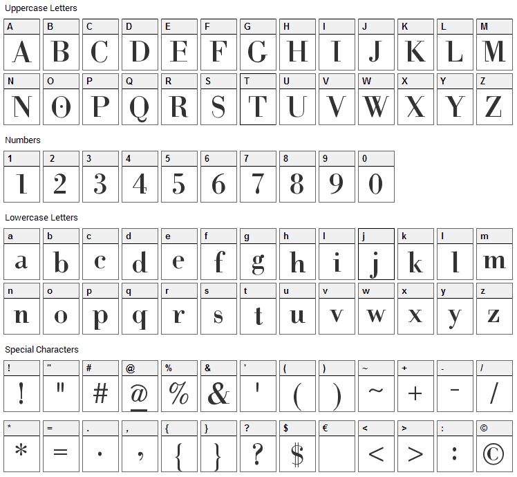 Help Us Giambattista Font Character Map