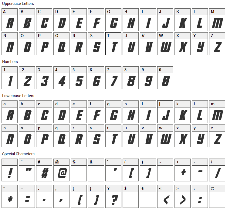 Hes dead Jim Font Character Map