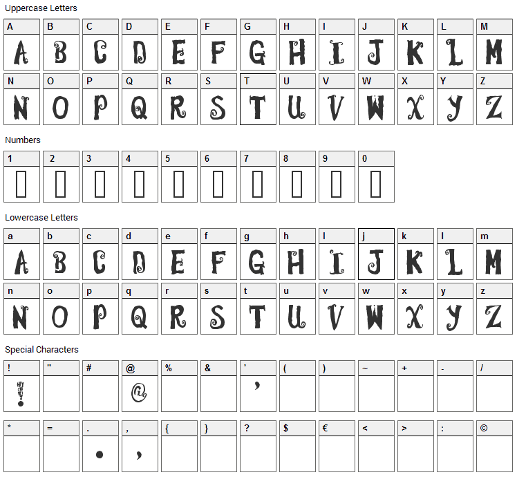 Hey its red Font Character Map