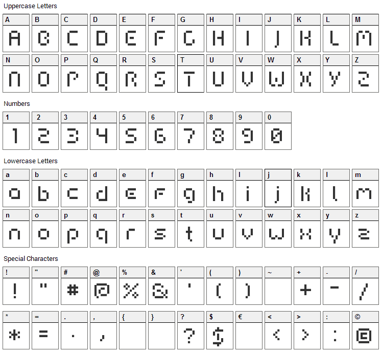 Hiairport Font Character Map