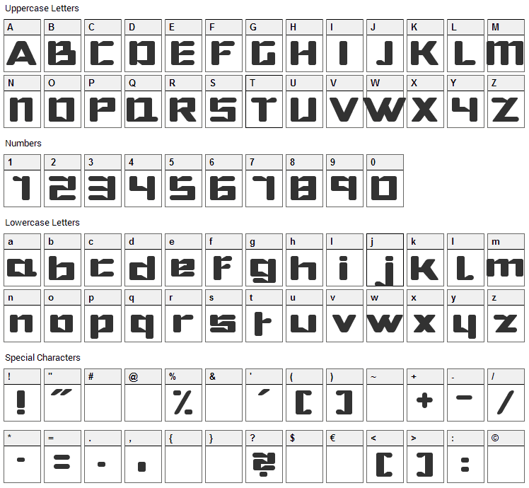 Hibernate Font Character Map