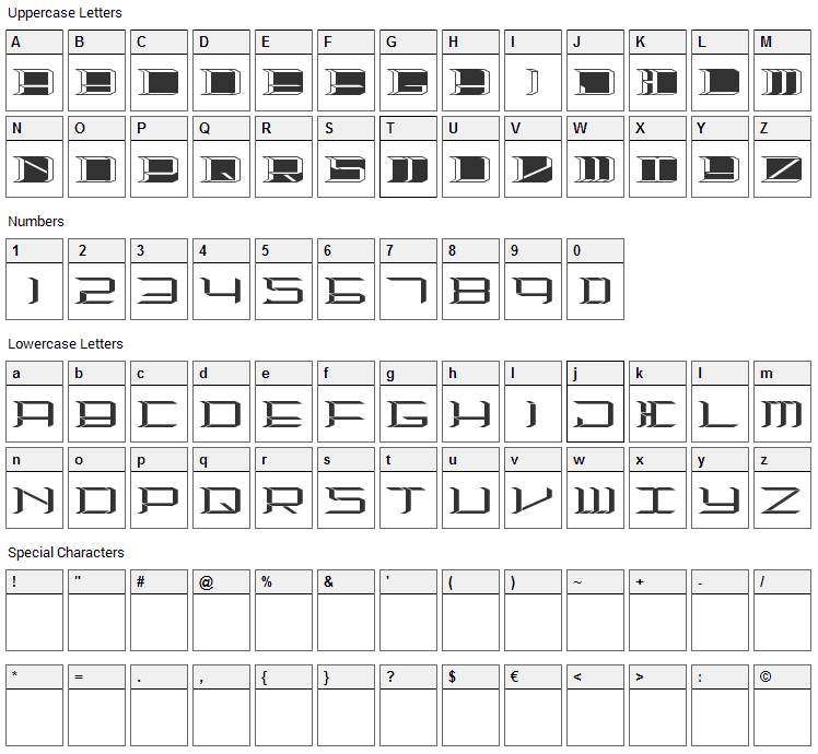 High Orbit 2 Font Character Map