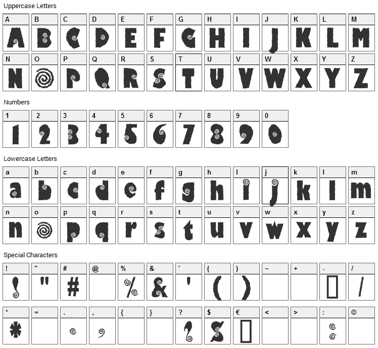 Hippocritic Font Character Map