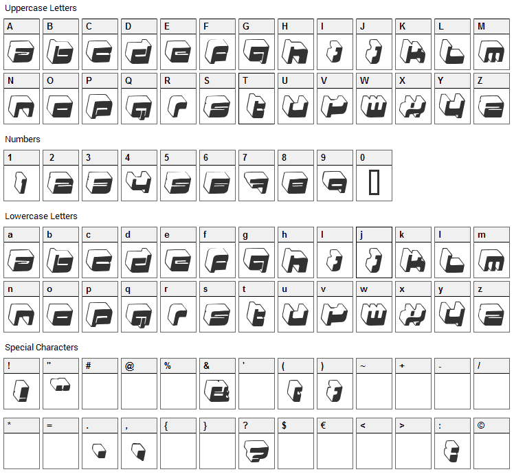 HKI Nightlife Font Character Map