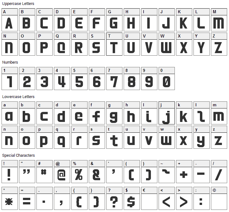 HNkani Font Character Map