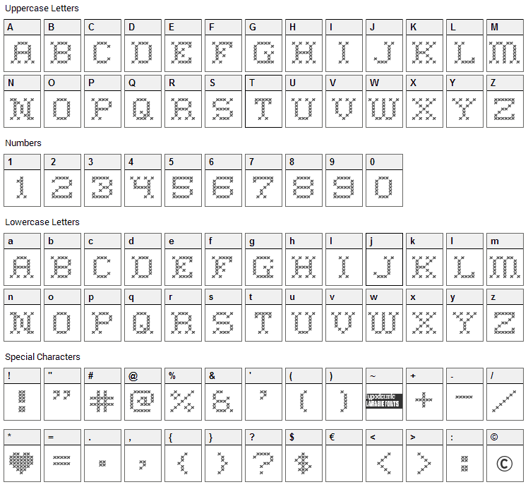 Home Sweet Home Font Character Map