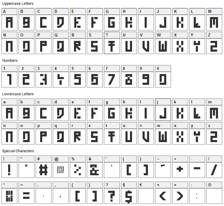 Homo Novis Font Character Map