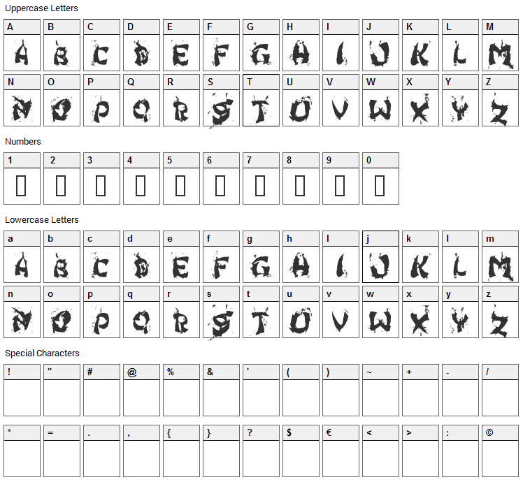 Hong Kong Fist Fuck Font Character Map