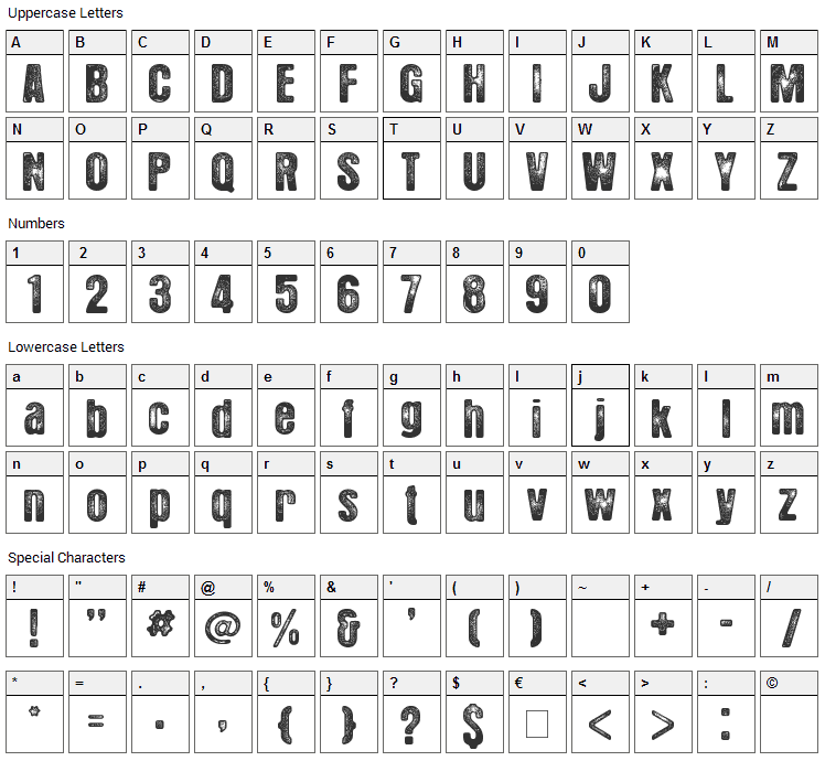 Hotel Coral Essex Font Character Map