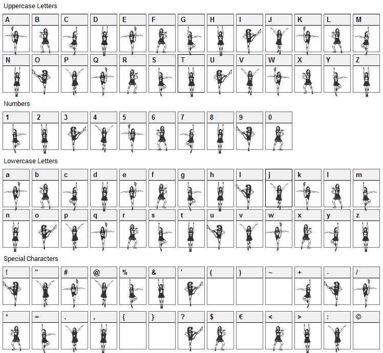 Hots Font Character Map