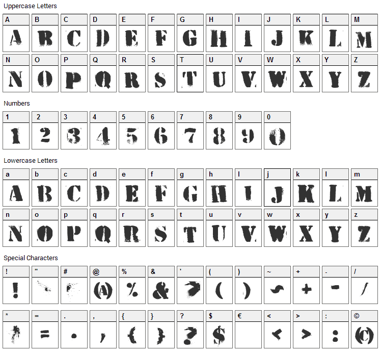 HVD Peace Font Character Map