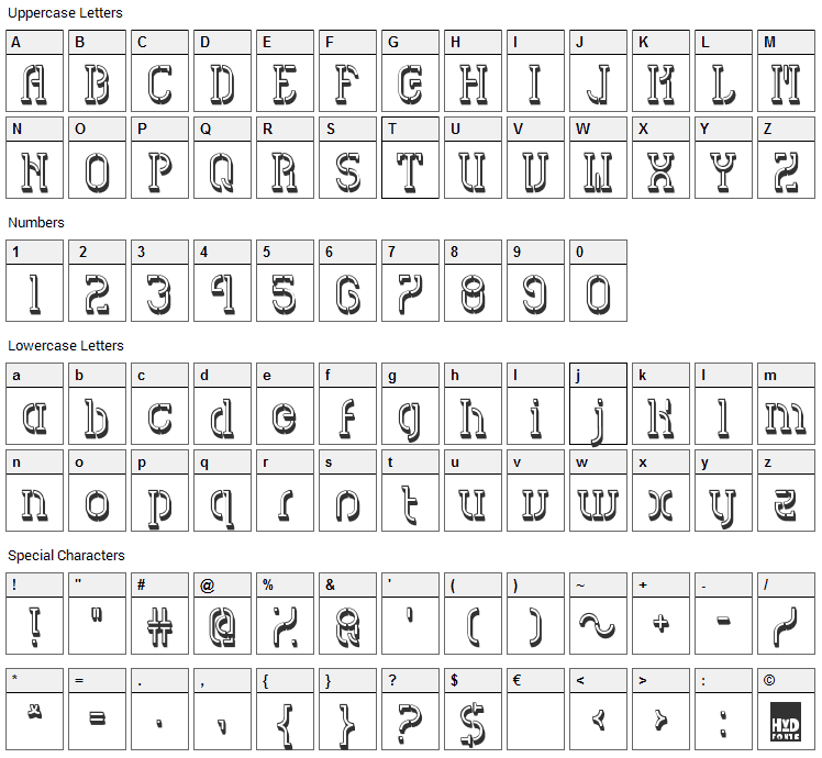 HVD Spencils Font Character Map