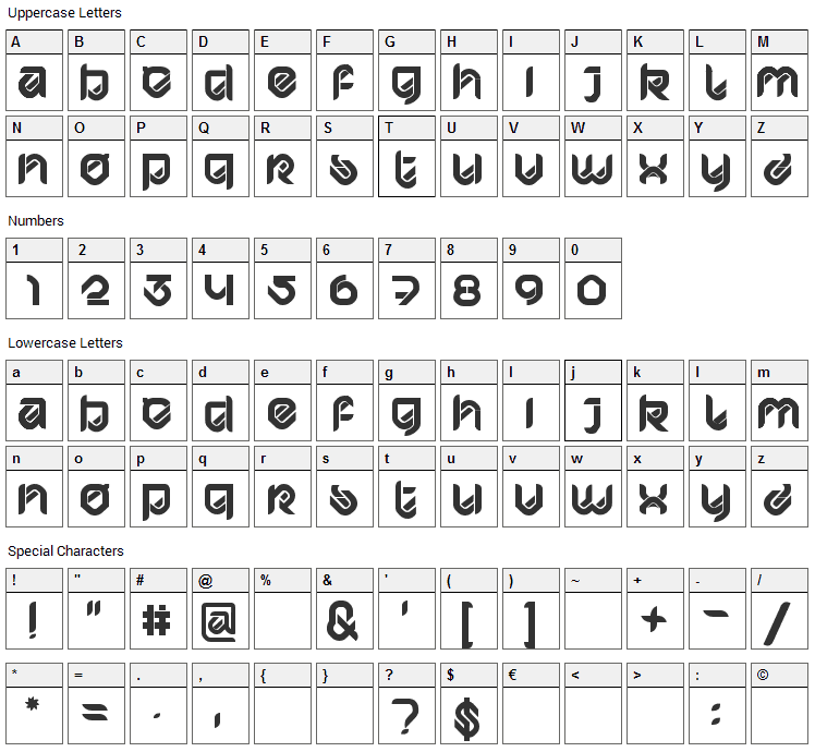 HYPD BD Bardust Remix Font Character Map