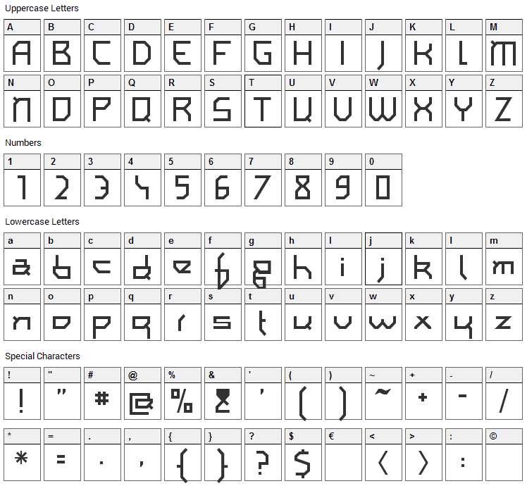 I am simplified Font Character Map