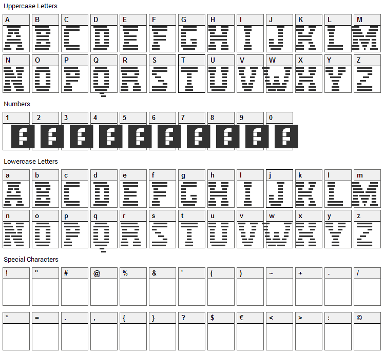 IBM Logo Font Character Map