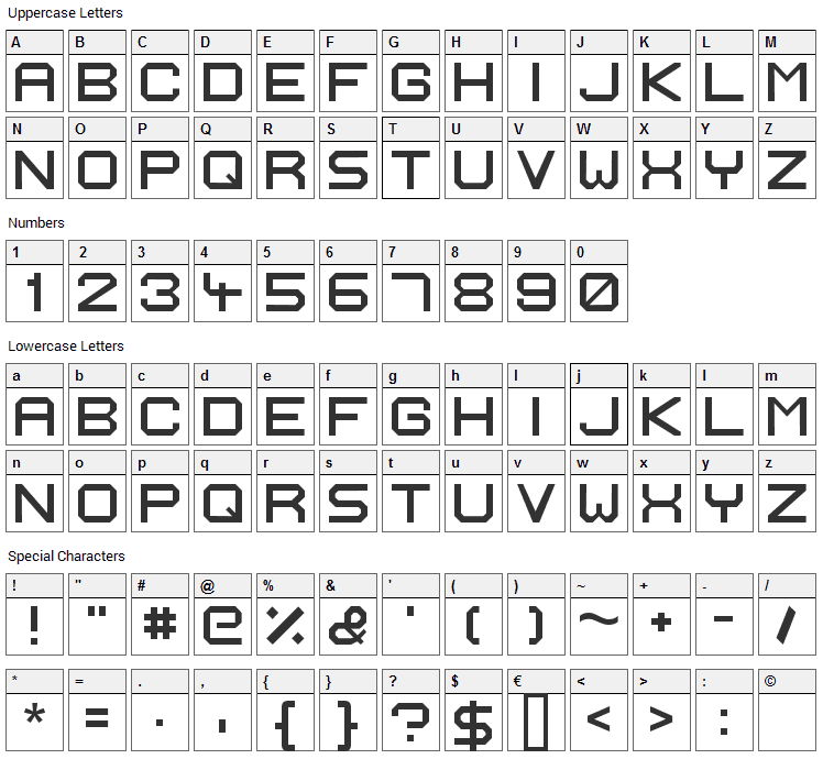 Ignis et Glacies Extra Sharp Font Character Map