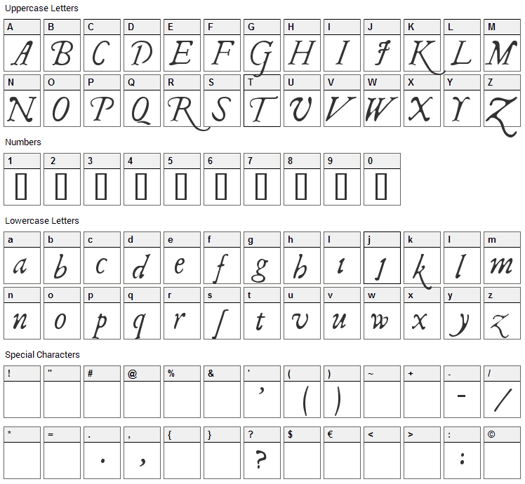 Il Shake Fest Font Character Map