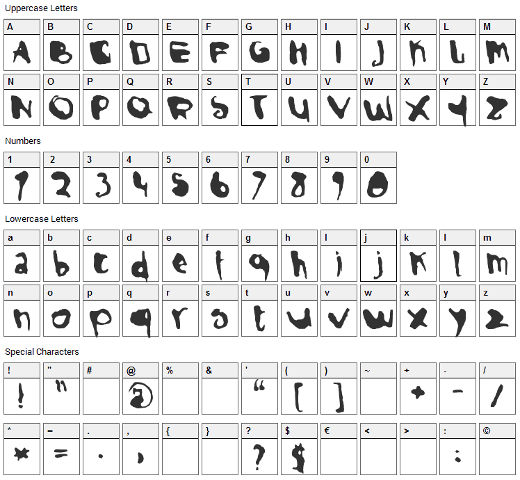 Ilse Font Character Map