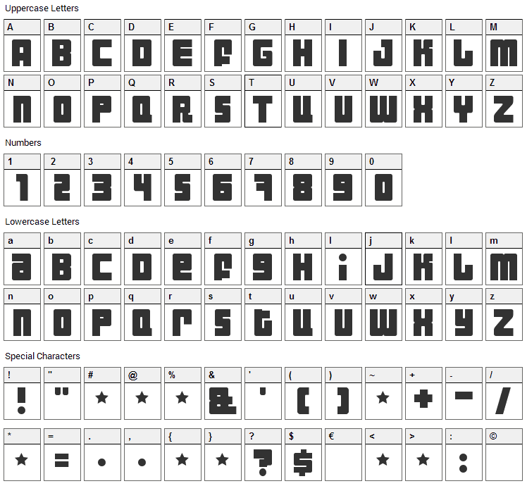 Industrial Decapitalist Font Character Map