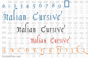 Italian Cursive 16th Century Font