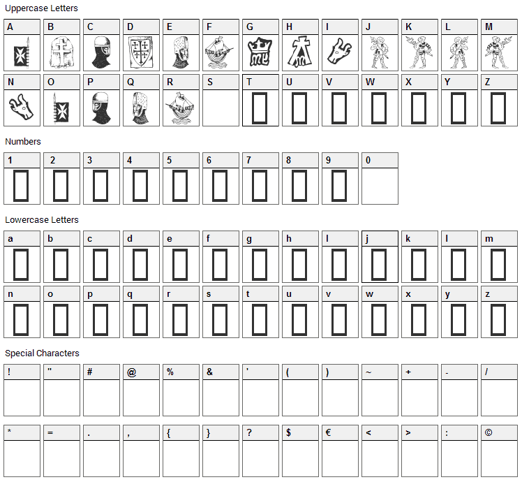 Ivan Bats Font Character Map