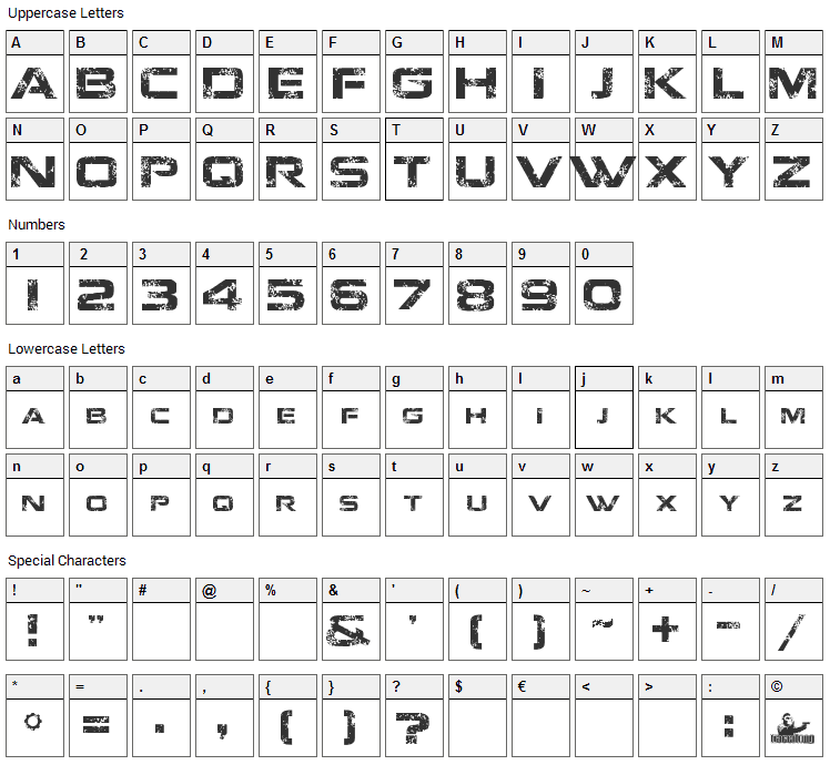 Jacinto Sans Font Character Map