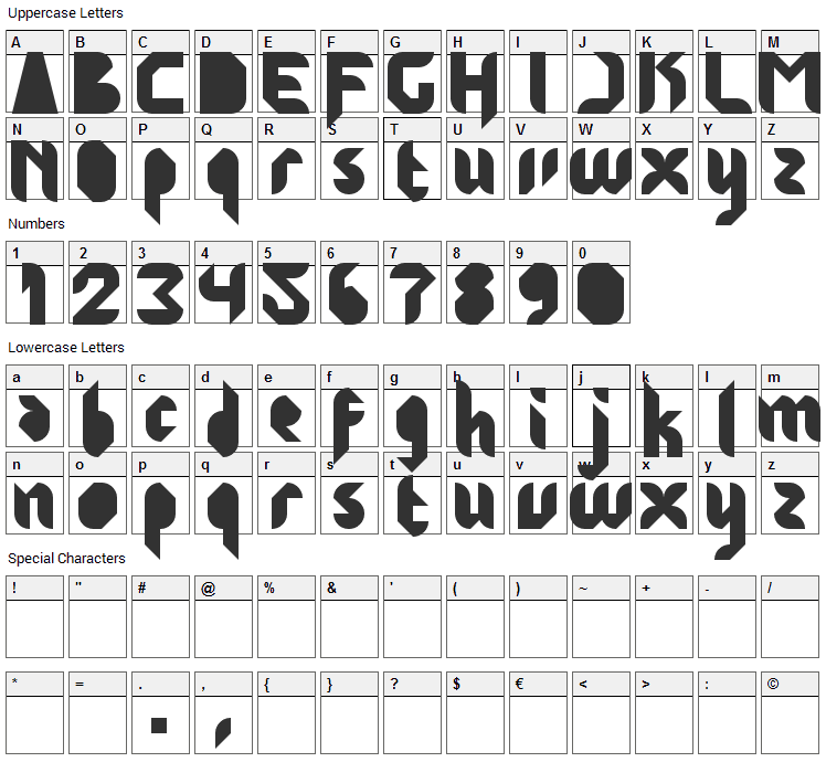 Jakarta Highends Font Character Map