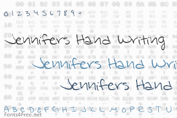 Jennifers Hand Writing Font