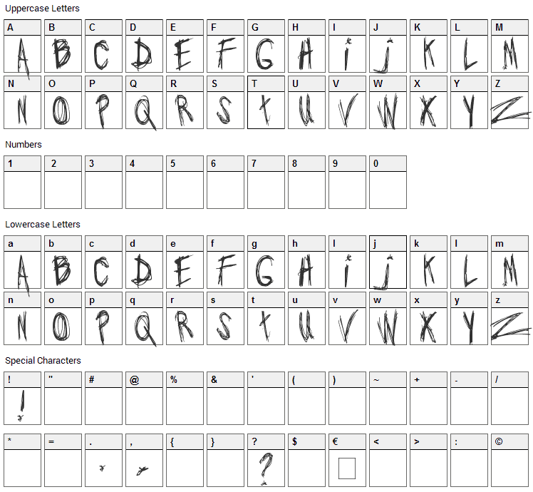 Jo wrote a lovesong Font Character Map