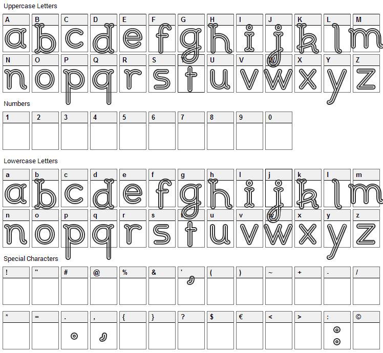 Johanna Font Character Map