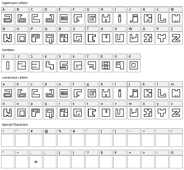 Joker Krew Font Character Map