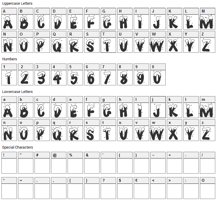 Joyeux Noel Font Character Map