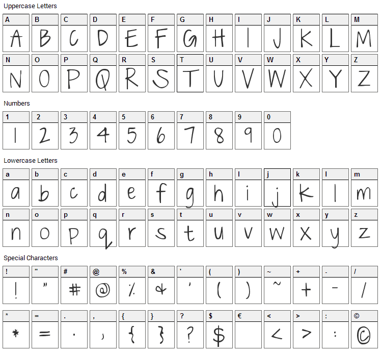 Just The Way You Are Font Character Map