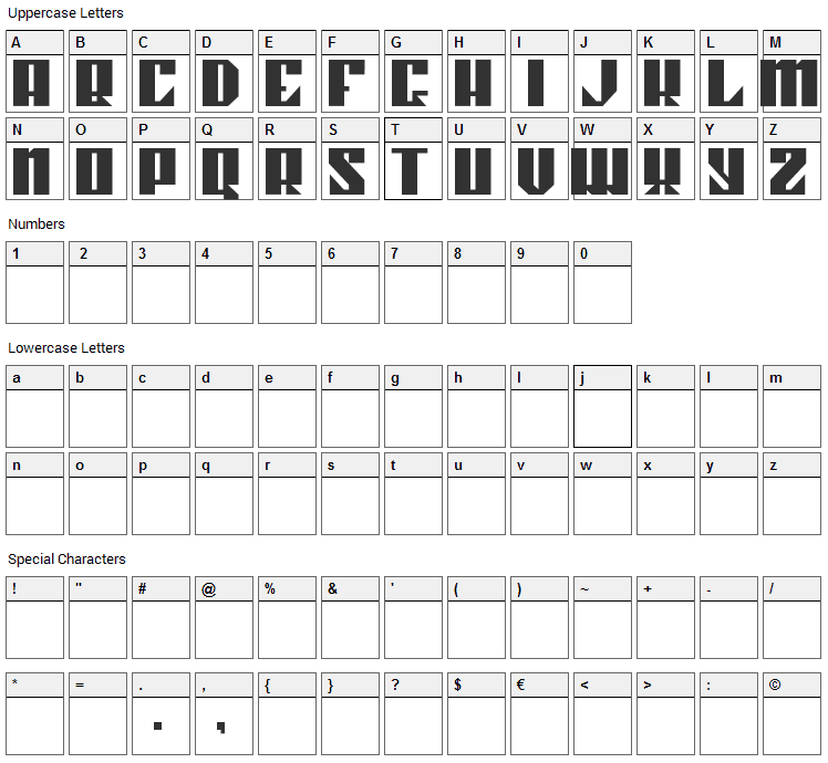 Kahnstruct Font Character Map