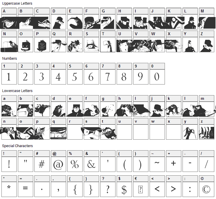 Kaku Dingbats One Piece Art One Piece Area Font Character Map