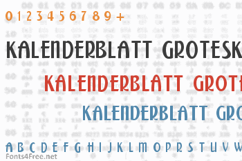 Kalenderblatt Grotesk Font