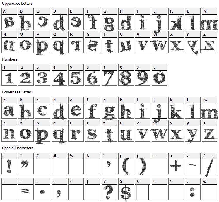 Karabine Font Character Map