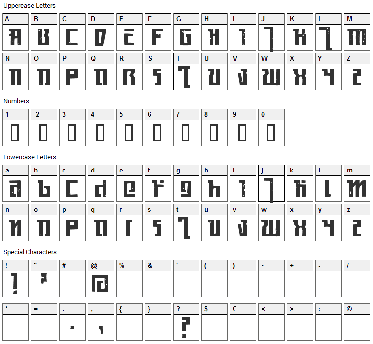 Kasikorn Font Character Map