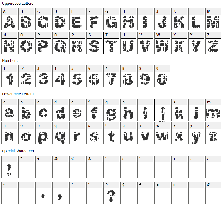 Katalyst Font Character Map