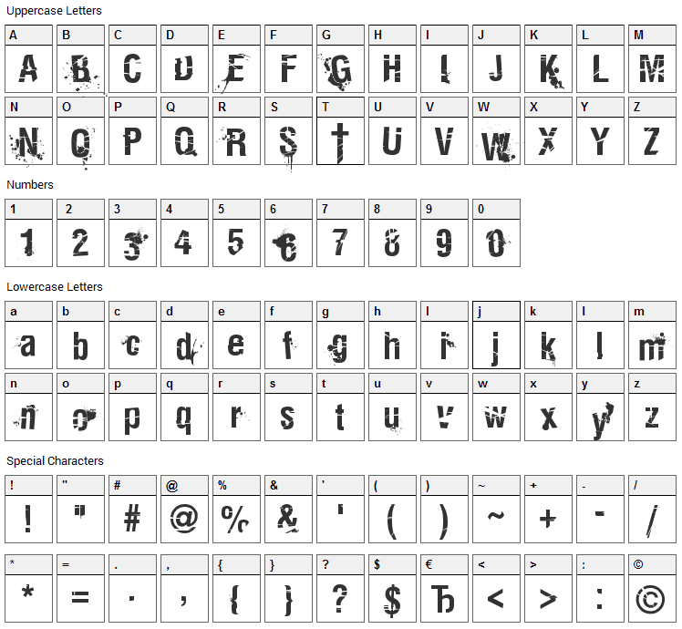 Keetano Katana Font Character Map