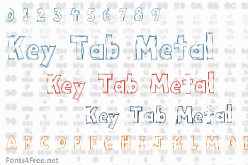 Key Tab Metal Font